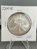 2008 US Silver Eagle .999 Fine Silver coin, UNC