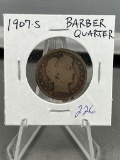 1907-S Barber Quarter Dollar