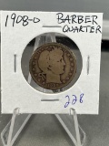 1908-O Barber Quarter Dollar