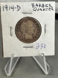 1914-D Barber Quarter Dollar