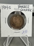 1914-S Barber Quarter Dollar