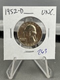 1952-D Washington Quarter Dollar UNC