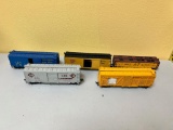 5- HO Scale Train cars, some with advertising