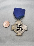 WW2 German Enamel Cross w/ ribbon, German Police Service Decoration