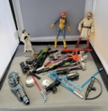 3- undated Star Wars Action figures and several accessories/guns