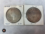 1963, 1964 Canadian Silver Dollars