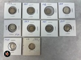 Lot of 10 Silver Roosevelt Dimes