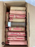 42 Rolls of Wheat Cents & 2 Roll of Lincoln Memorial Cents