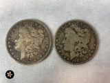 1887O, 1901O Morgan Dollars VG-F