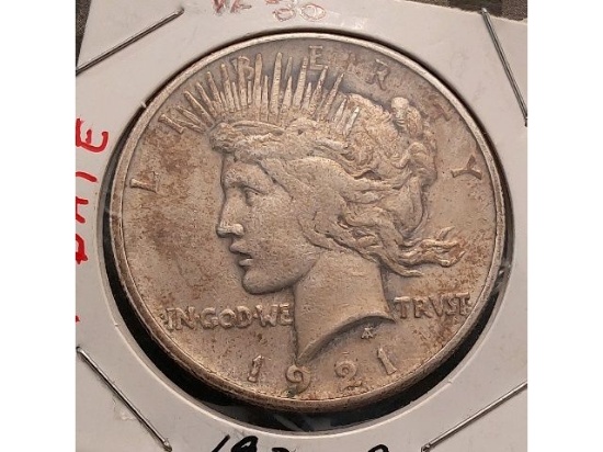 1921 PEACE DOLLAR VF