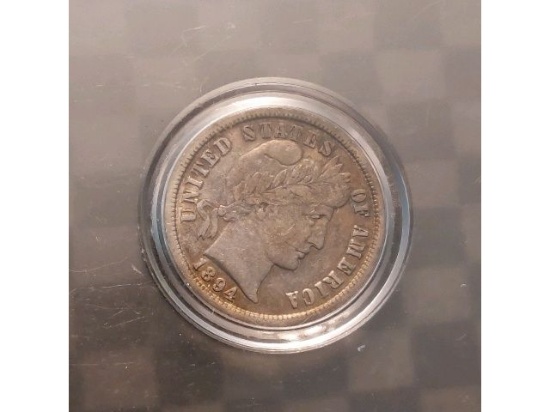 1894 BARBER DIME VF