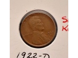 1922D LINCOLN CENT XF
