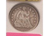 1857 SEATED HALF DIME VF