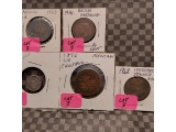 5 EARLY MEXICAN COINS