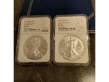 2021 SILVER EAGLES TYPE-1 & TYPE-2 NGC MS69