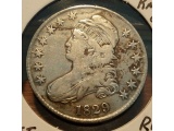 1829 BUST HALF CURL-2 WITH KNOB OBV. VF RARE