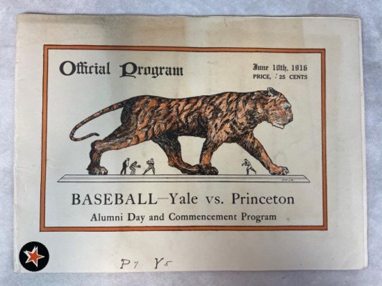 1916 Yale vs Princeton Baseball Program w/ Prescott Bush
