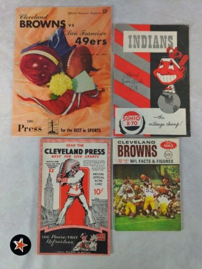 Vintage Cleveland Browns and Indians Related Programs