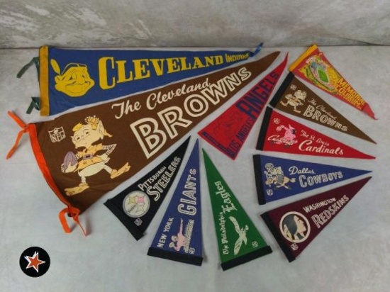 Collection of Vintage Pennants w/ Cleveland