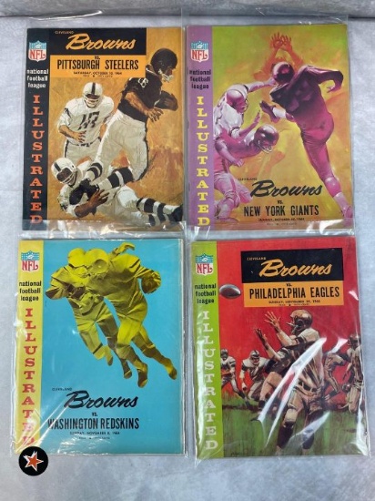 (4) Cleveland Browns 1964 Programs