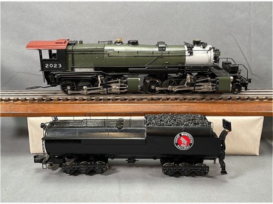 RIGHT-OF-WAY 5002 BRASS GREAT NORTHERN STEAM ENGINE #2023 W/TENDER O SCALE