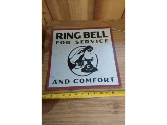 RING BELL FOR SERVICE TIN SIGN