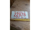 1968 OHIO FARM LICENSE PLATE