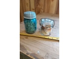 JAR OF BUTTONS AND JAR OF SEASHELLS