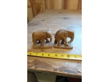 PAIR OF ELEPHANTS CARVED FIGURINES