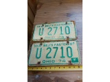 PAIR OF 1974 OHIO LICENSE PLATES