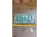 1974 OHIO LICENSE PLATE