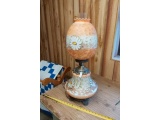 FANCY HAND PAINTED LAMP. WORKS (WILL NOT SHIP)
