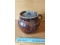 STONEWARE BEAN POT WITH GLASS LID