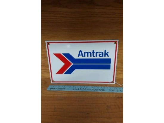 AMTRAK RAILROAD PORCELAIN SIGN