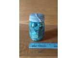 BLUE JAR WITH OLD BUTTONS