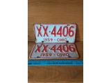 SET OF 2-1959 OHIO LICENSE PLATES