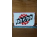 CHICAGO AND NORTHWESTERN RAILWAY PORCELAIN SIGN