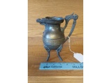 VINTAGE 4-FOOTED SMALL BRASS PITCHER