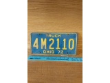 1972 OHIO TRUCK LICENSE PLATE