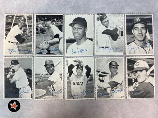 1969 Topps Deckle Edge with: Pete Rose, McClain, Frank Howard, Flood & 6 others