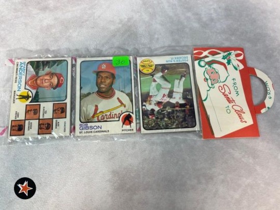 1973 Topps Christmas pack, unopened, with Gibson & Rose on top