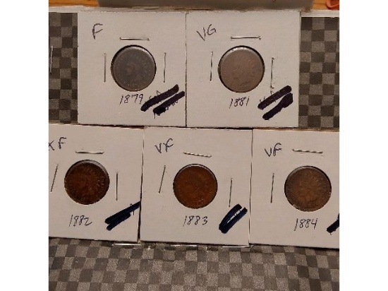 1879,81,82,83,84 INDIAN HEAD CENTS