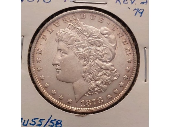 1878 REV.  OF 79 MORGAN DOLLAR AU +