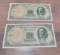 2- 1975 50 Pesos Chile Banknotes, Uncirculated, Sequential