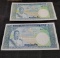 2- 1963 Loas 200 Kip Banknotes, Uncirculated