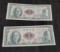 2- 1961 China 1 yuan Banknotes, Uncirculated, Sequential