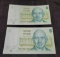 2- 1978 Bank of Israel 5 Sheqalim Banknotes, Uncirculated