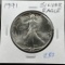 1991 US Silver Eagle, .999 fine silver, UNC