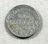 Broas Pie Baker One Country 131 41st St NY Civil War Token, see pic of die crack