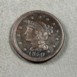 1850 Liberty Head U.S. Large Cent AU, awesome looking coin